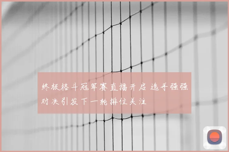 终极格斗冠军赛直播开启 选手强强对决引发下一轮排位关注